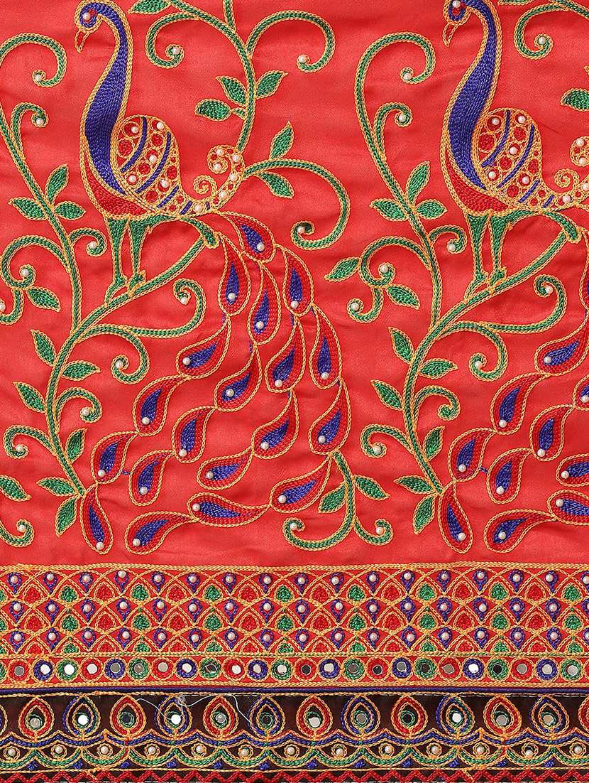 women's bandhani red colored saree with blouse - 18370278 -  Standard Image - 5