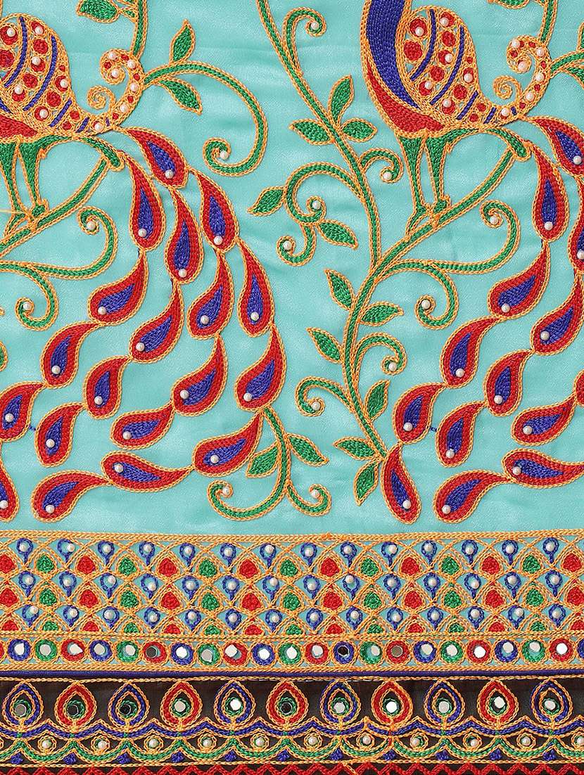 blue georgette half and half saree with blouse - 18370279 -  Standard Image - 3