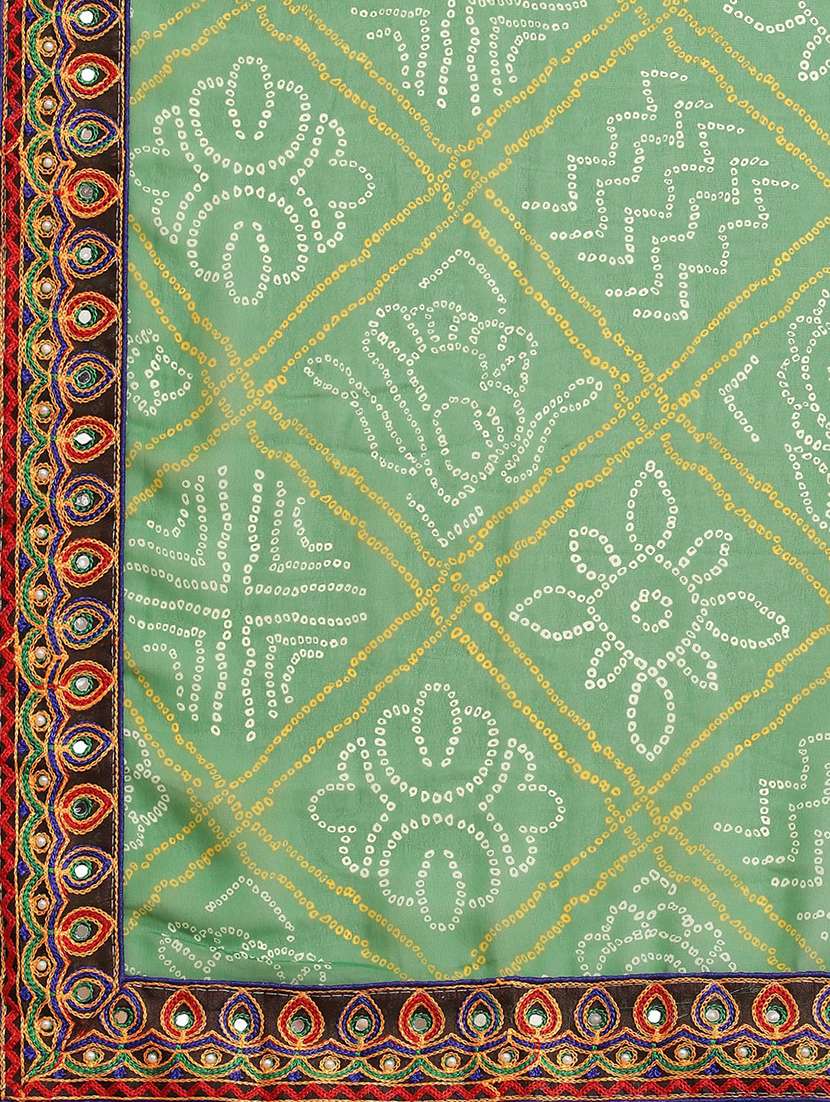 women's bandhani yellow colored saree with blouse - 18370281 -  Standard Image - 5