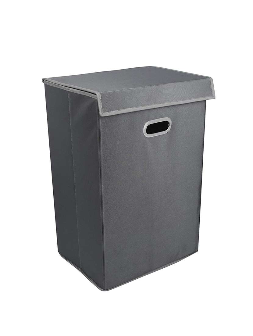 grey laundry basket