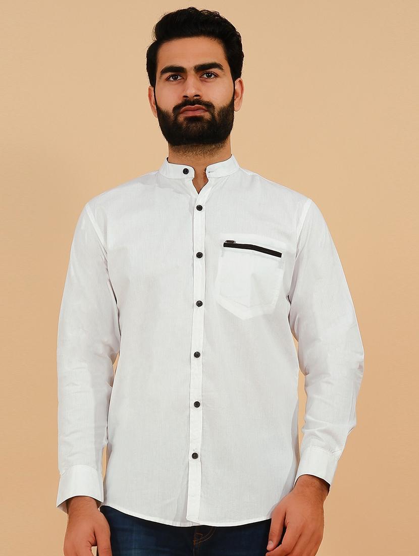 white solid casual shirt - 18370633 - Zoom Image - 0