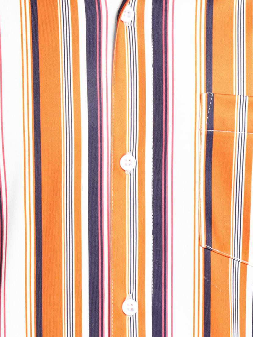 orange striped casual shirt - 18370666 - Standard Image - 5