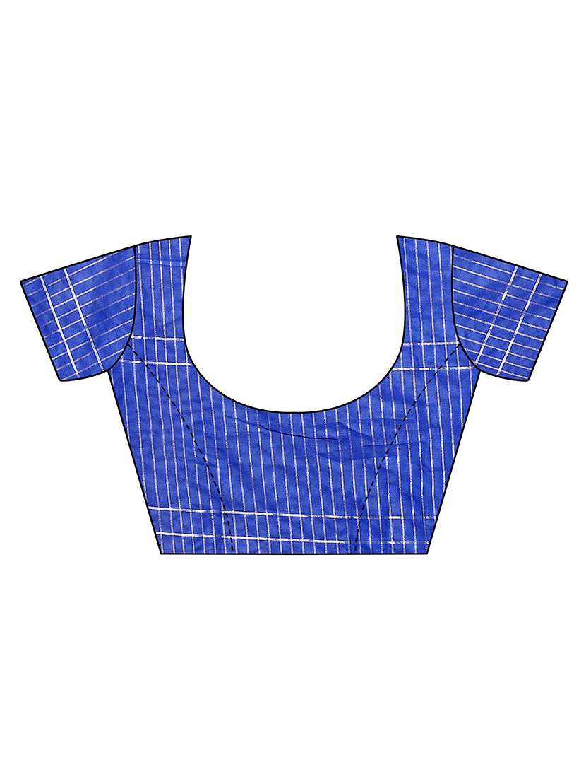 blue cotton saree with blouse - 18370701 -  Standard Image - 3