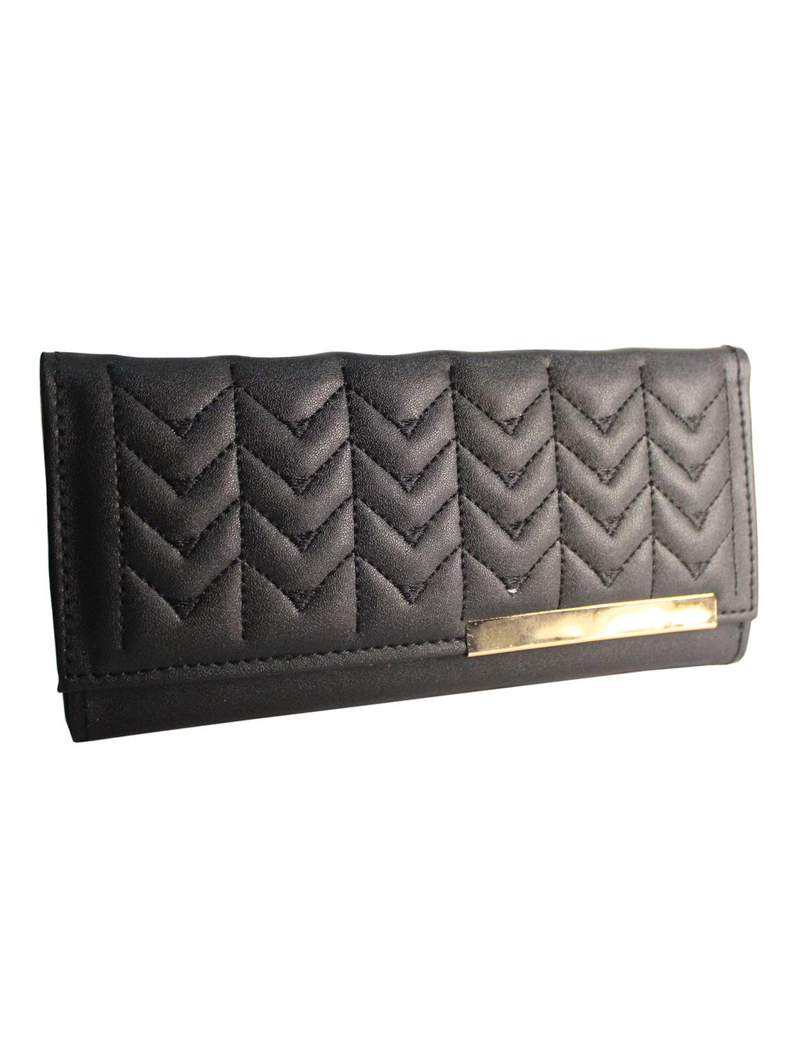black solid regular wallet - 18370761 - Standard Image - 3