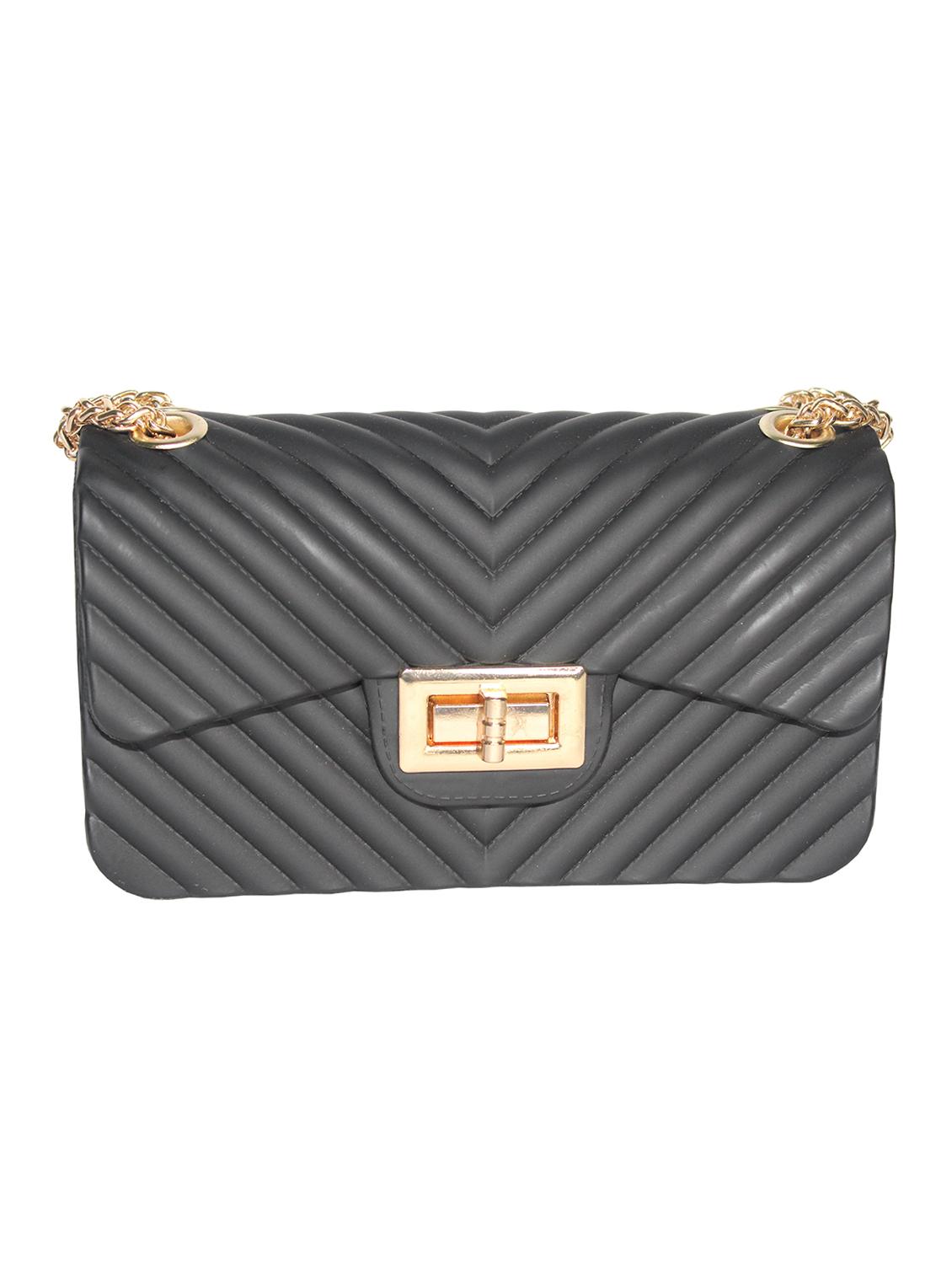 black textured regular handbag - 18370789 - Zoom Image - 0