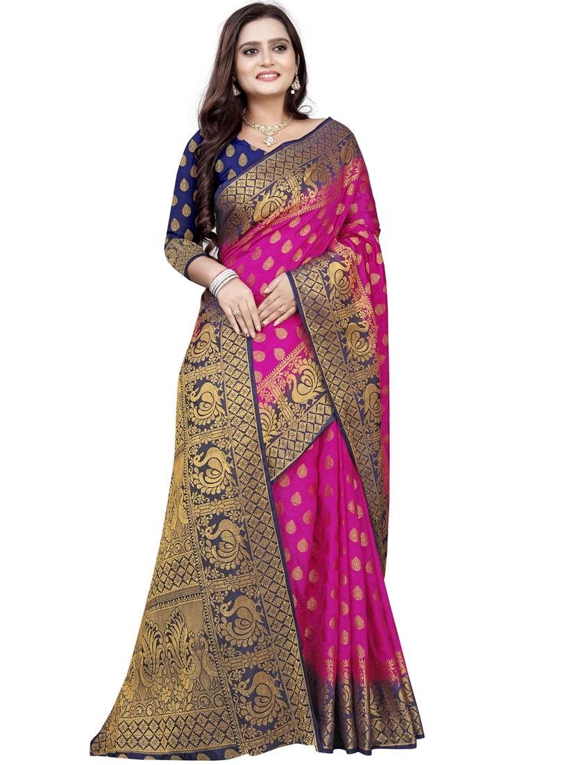 ethnic motifs kanjivaram saree - 18371212 - Zoom Image - 0
