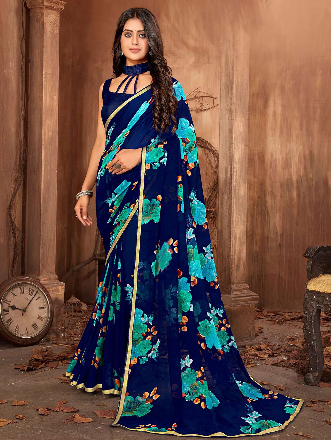 floral printed saree - 18371487 - Zoom Image - 0