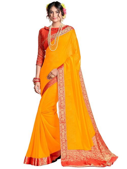 yellow bordered saree - 18371500 -  Standard Image - 0