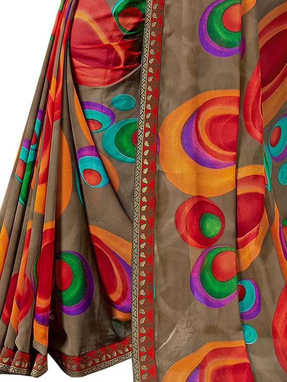 abstract printed saree with blouse - 18371521 -  Standard Image - 3