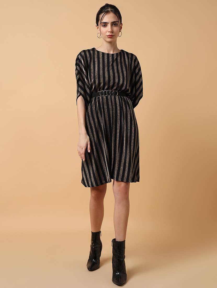 women's fit & flare striped dress - 18372149 - Standard Image - 3