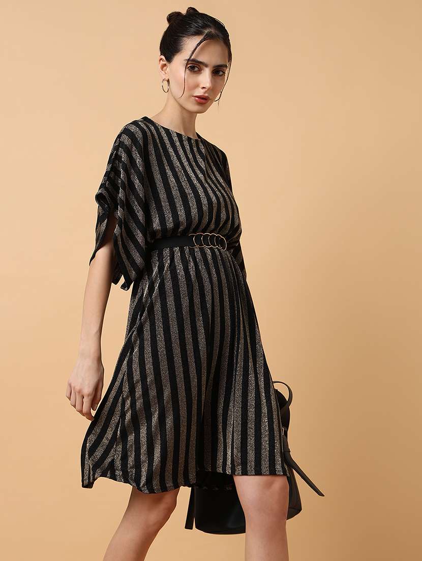 women's fit & flare striped dress - 18372149 - Standard Image - 5