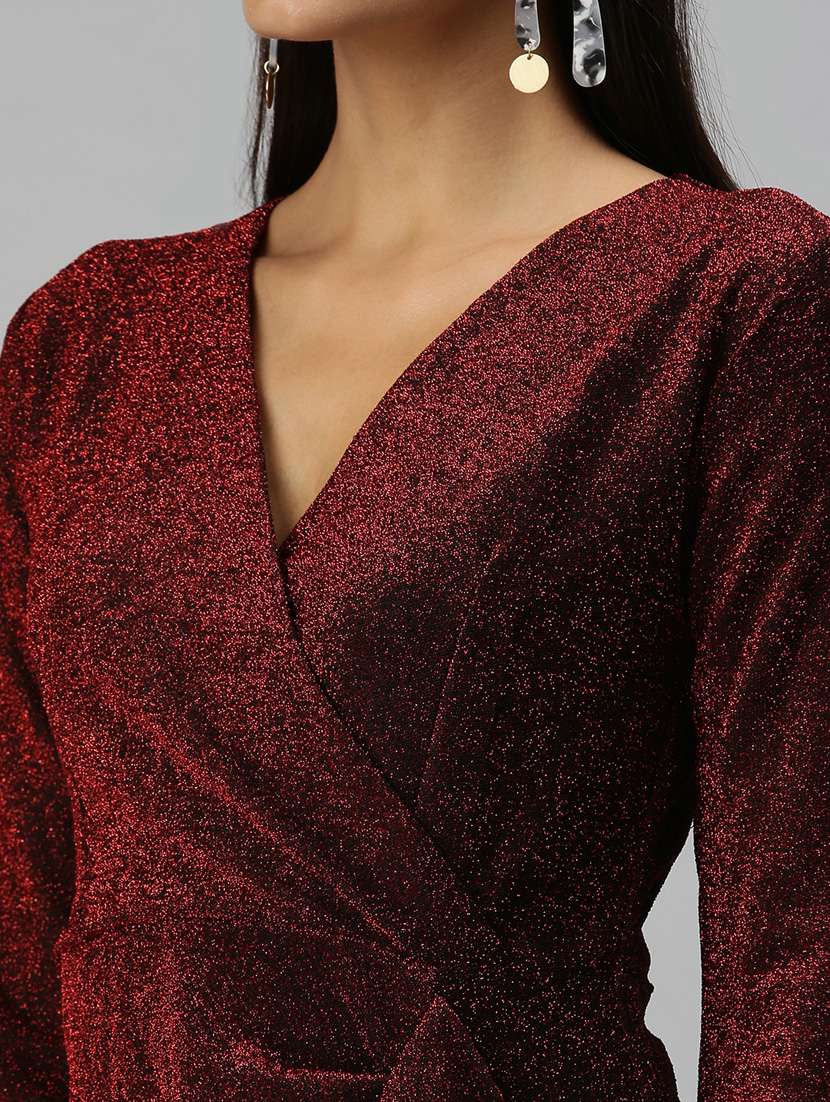 long sleeved solid bodycon dress - 18372151 -  Standard Image - 5