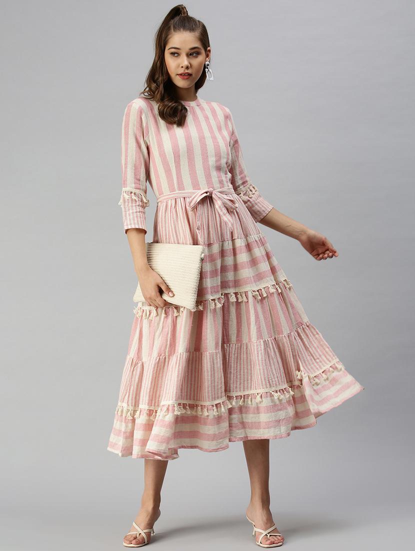 women's fit & flare striped dress - 18372167 - Zoom Image - 0
