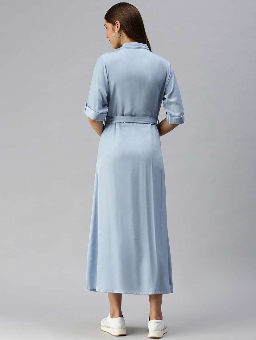 long sleeved solid shirt dress - 18372199 -  Standard Image - 3