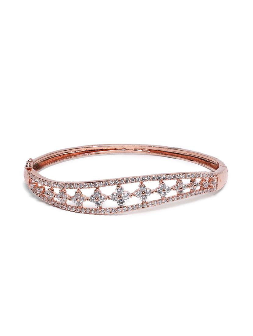 rose gold-plated american diamond studded bracelet - 18372318 -  Zoom Image - 0
