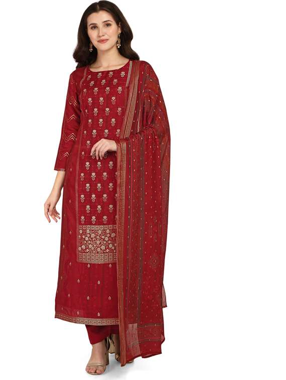 pink viscose unstitched suit