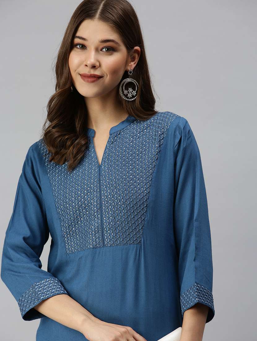 women's straight kurta - 18372798 -  Standard Image - 3