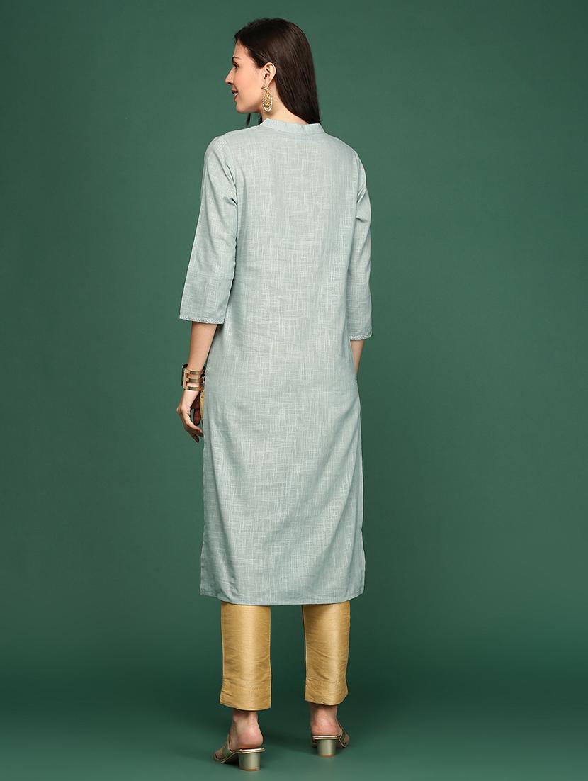 women's front slit kurta - 18372799 - Standard Image - 3