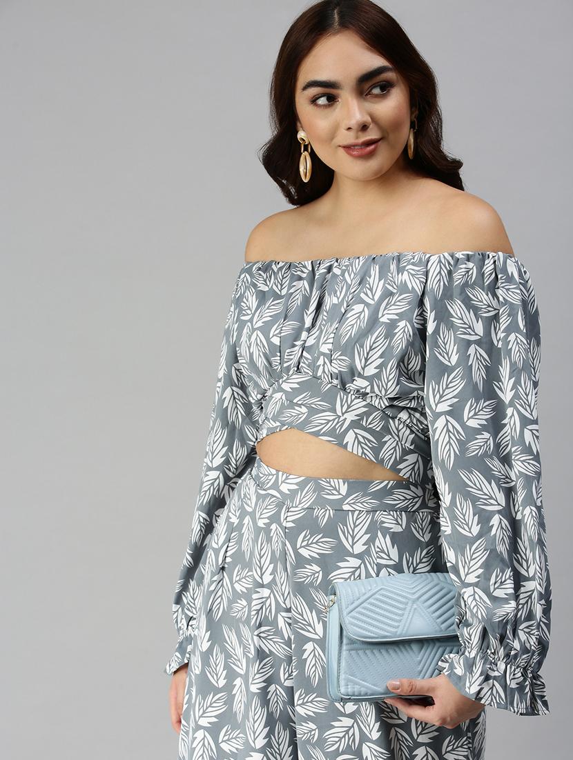 tie back printed top with palazzo set - 18372847 - Standard Image - 3