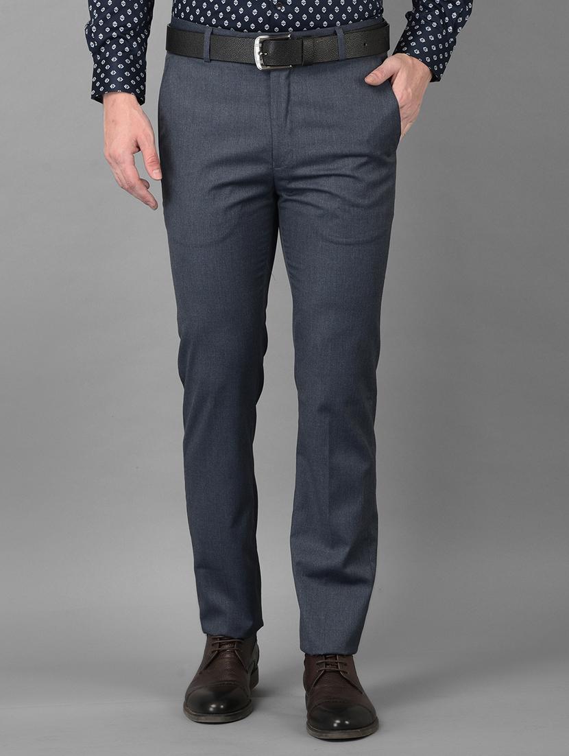 blue solid formal trouser - 18373016 -  Zoom Image - 0