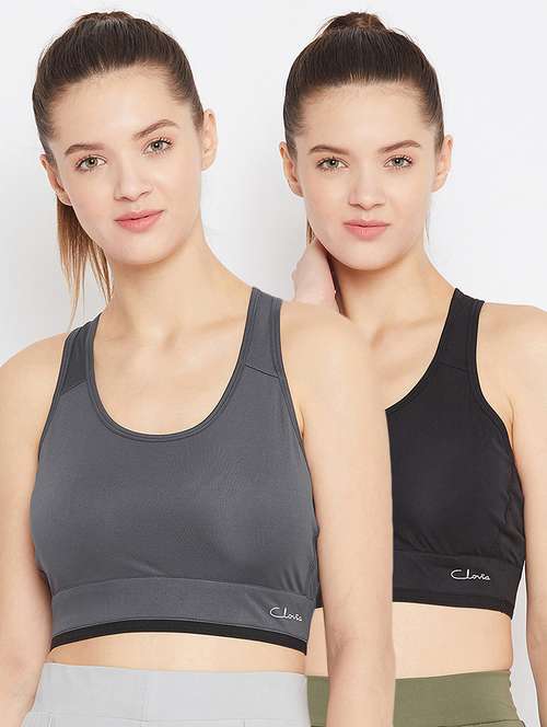 pack of 2 solid sports bra - 18373033 -  Standard Image - 0