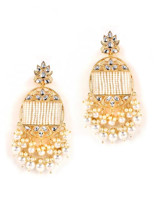 white brass drop earring - 18373261 -  Standard Image - 0