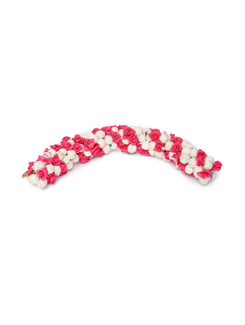 handcrafted red rose and mogra bun hair accessory - 18373295 - Zoom Image - 0