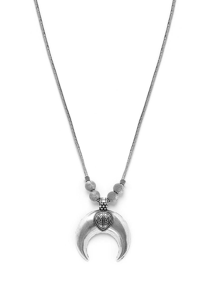 german silver-toned half moon necklace - 18373353 - Zoom Image - 0