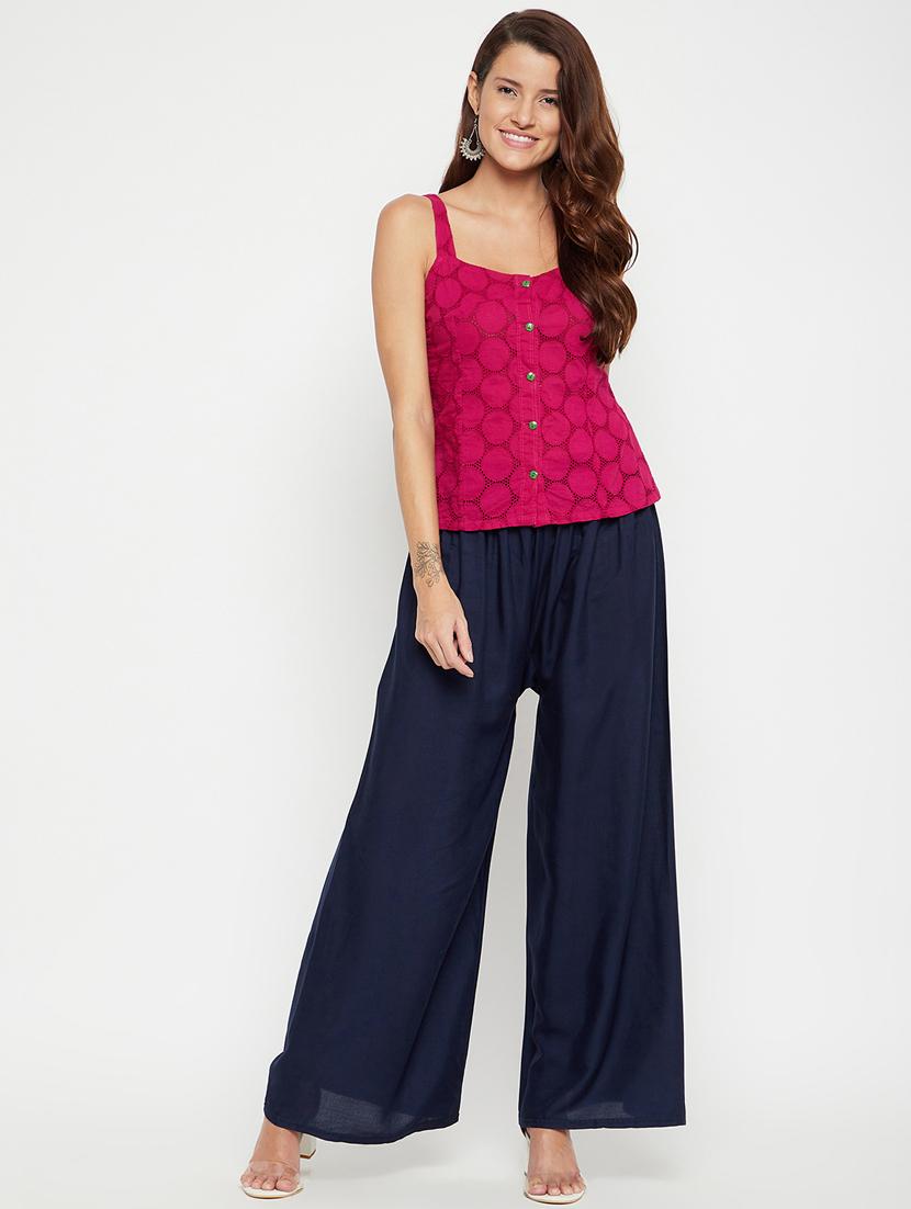 mid rise solid flared palazzo - 18373745 - Standard Image - 3
