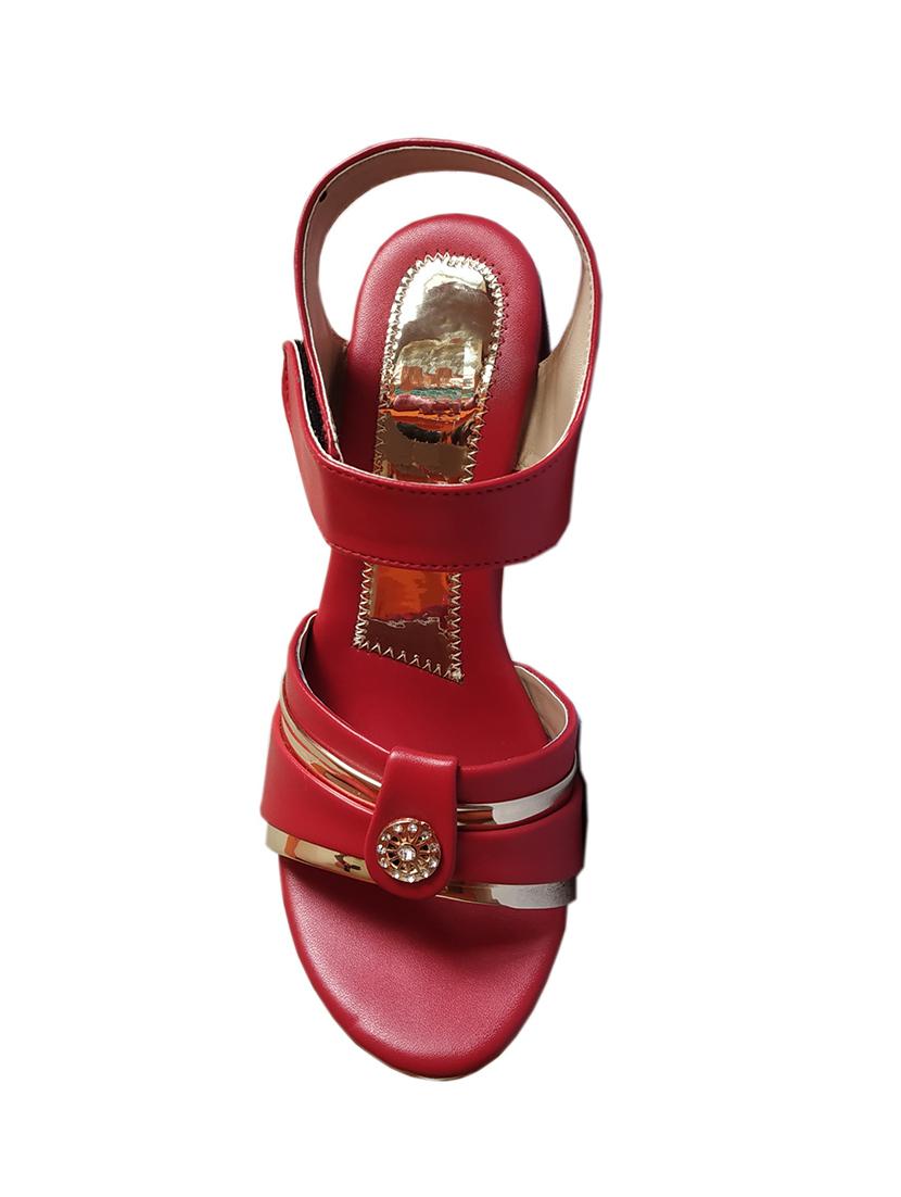 Red platform sandal discount heels