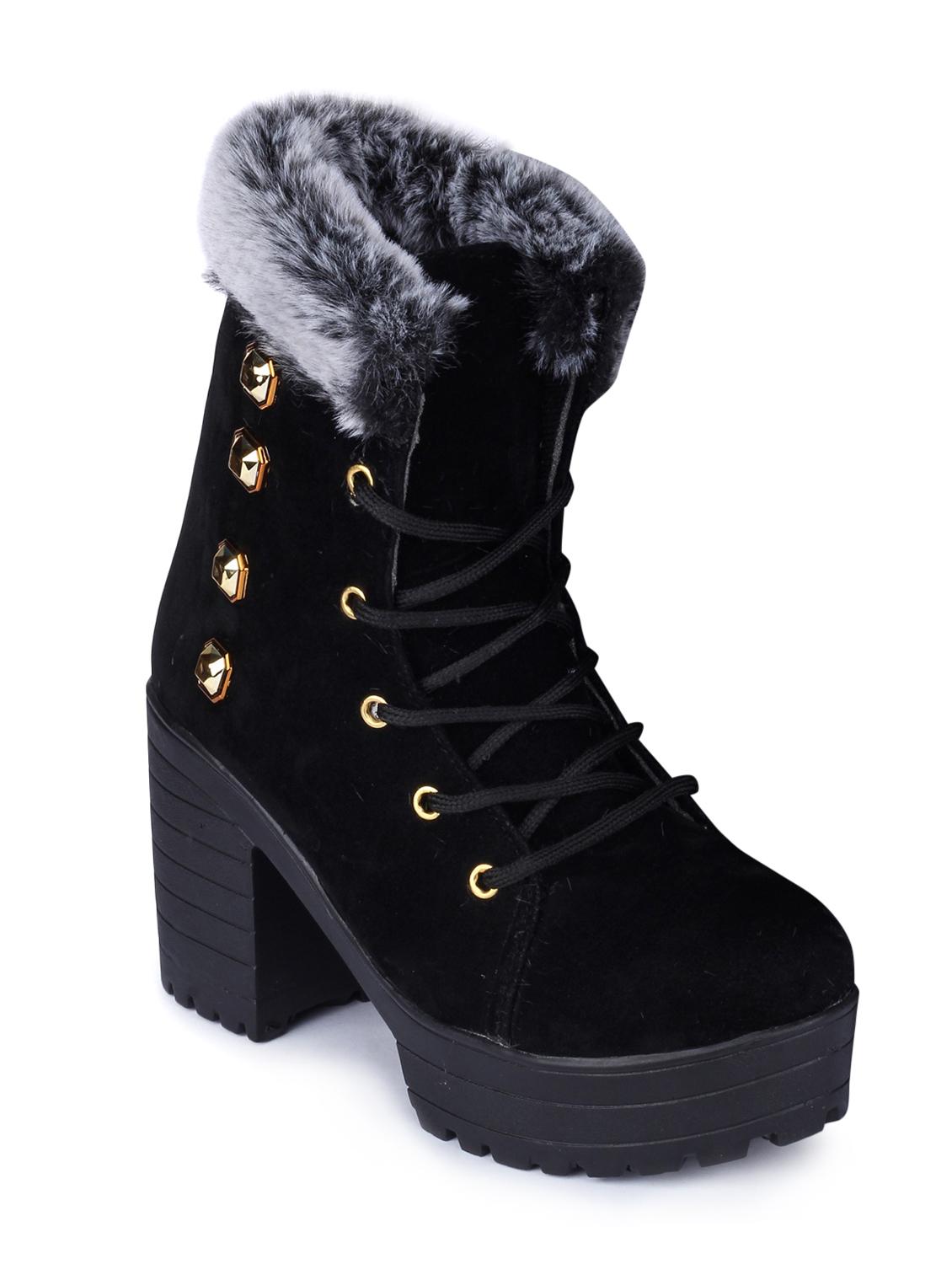 black ankle lace up  boot - 18374882 -  Zoom Image - 0