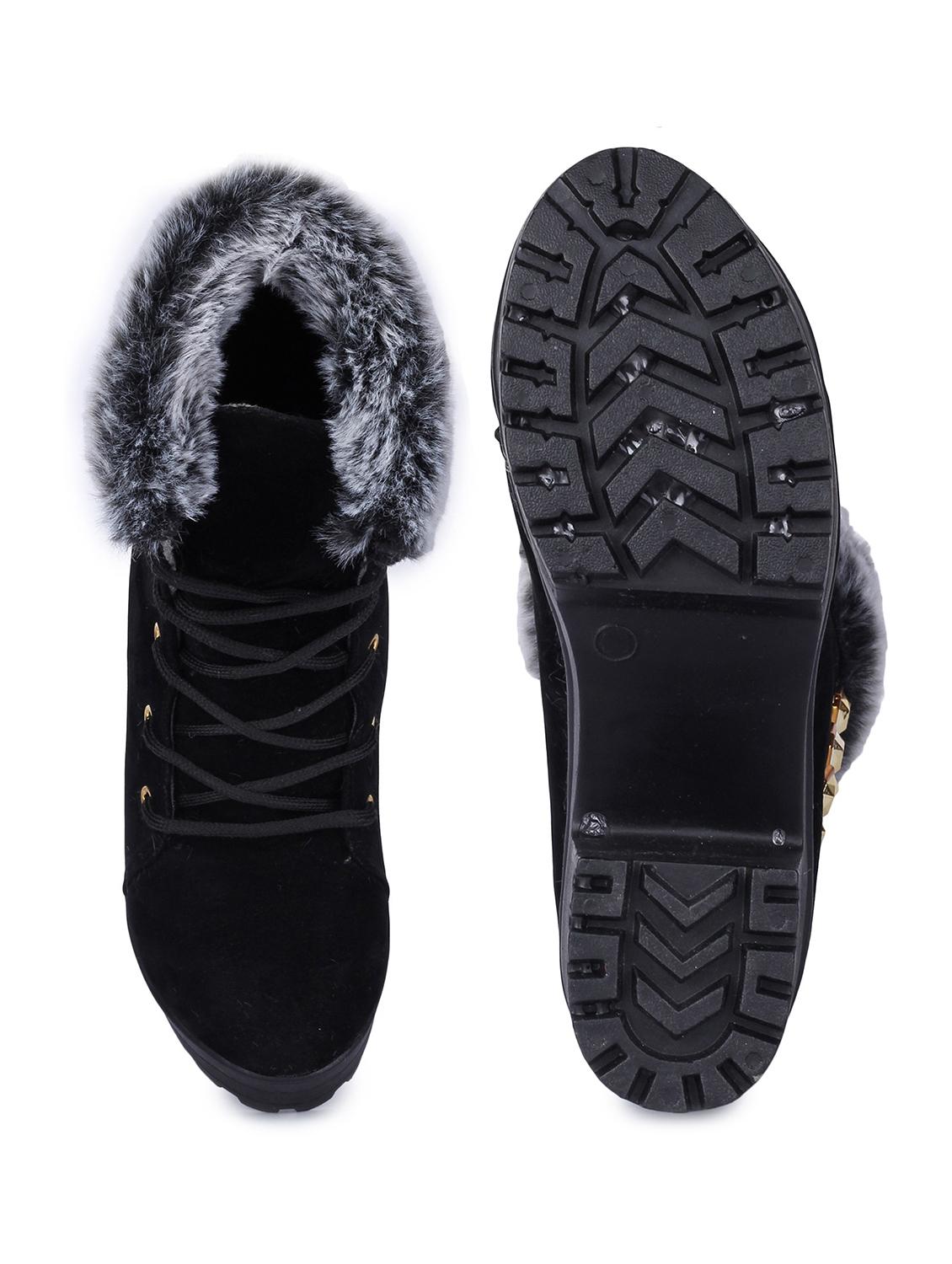 black ankle lace up boot - 18374882 - Standard Image - 3