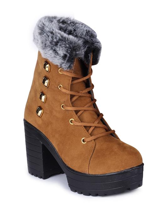 tan ankle lace up  boot - 18374883 -  Standard Image - 0