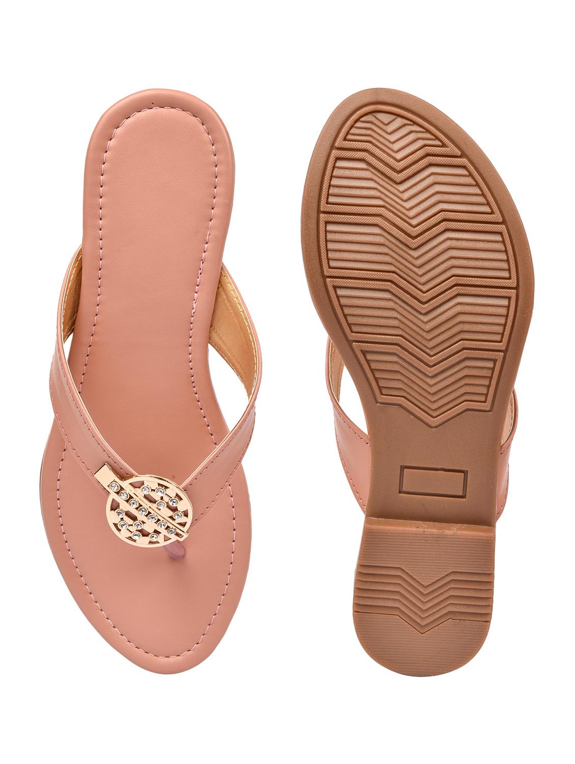 pink synthetic slip on sandals - 18374928 - Standard Image - 3