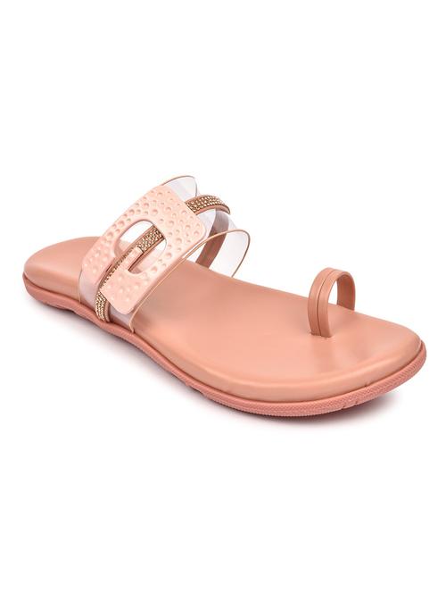 pink synthetic slip on sandals - 18374935 - Standard Image - 0