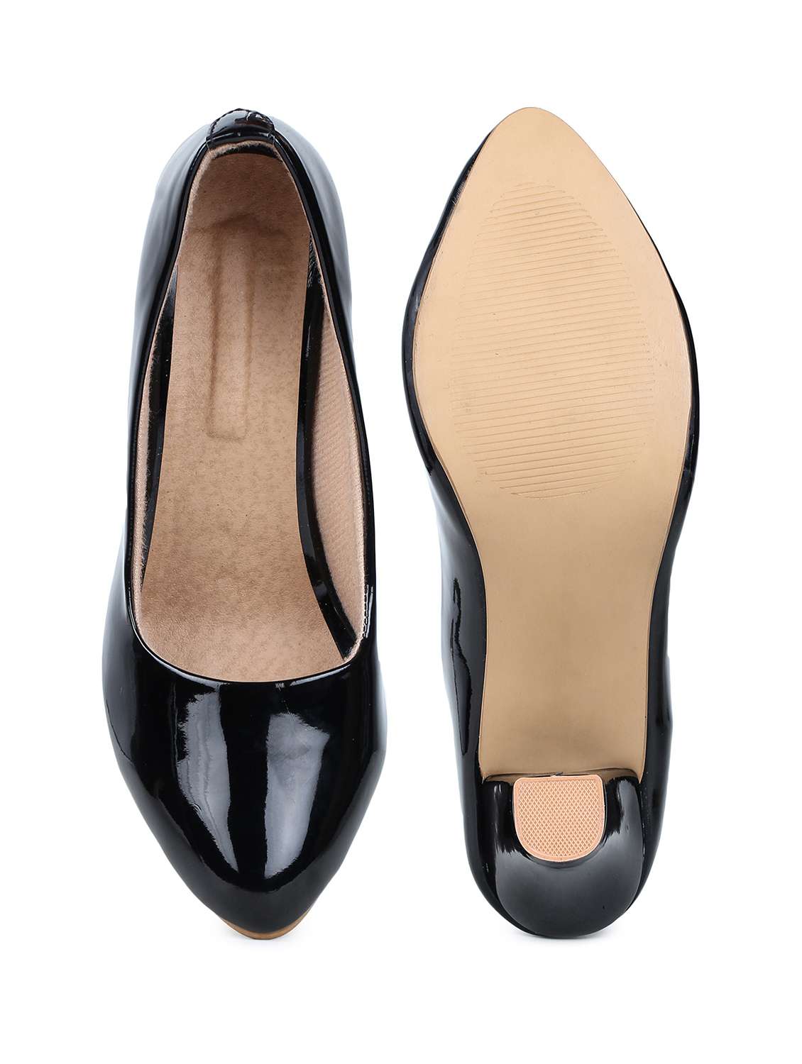 black patent leather slip on pumps - 18374945 -  Standard Image - 3