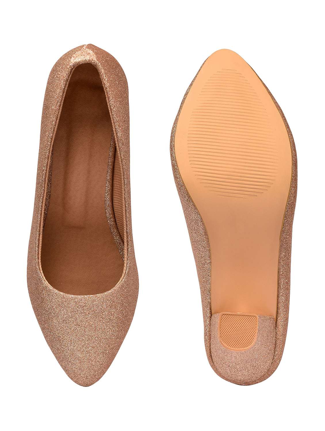 pink synthetic slip on pumps - 18374950 -  Standard Image - 3