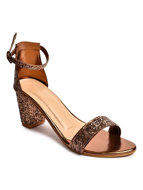 copper synthetic ankle strap sandals - 18374958 -  Standard Image - 0