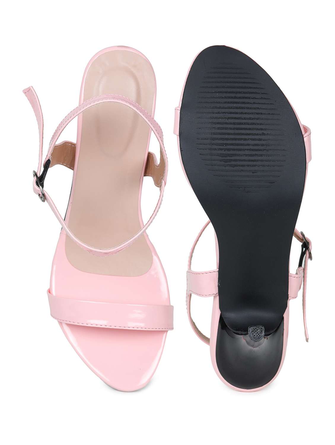 pink synthetic ankle strap sandals - 18374963 -  Standard Image - 3