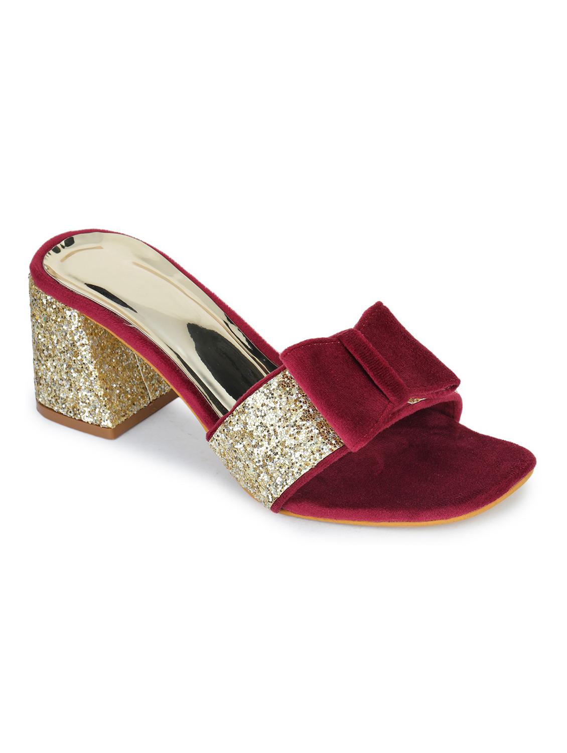 maroon synthetic slip on sandals - 18374988 - Zoom Image - 0