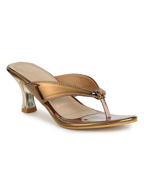 copper synthetic slip on sandals - 18374996 - Standard Image - 0