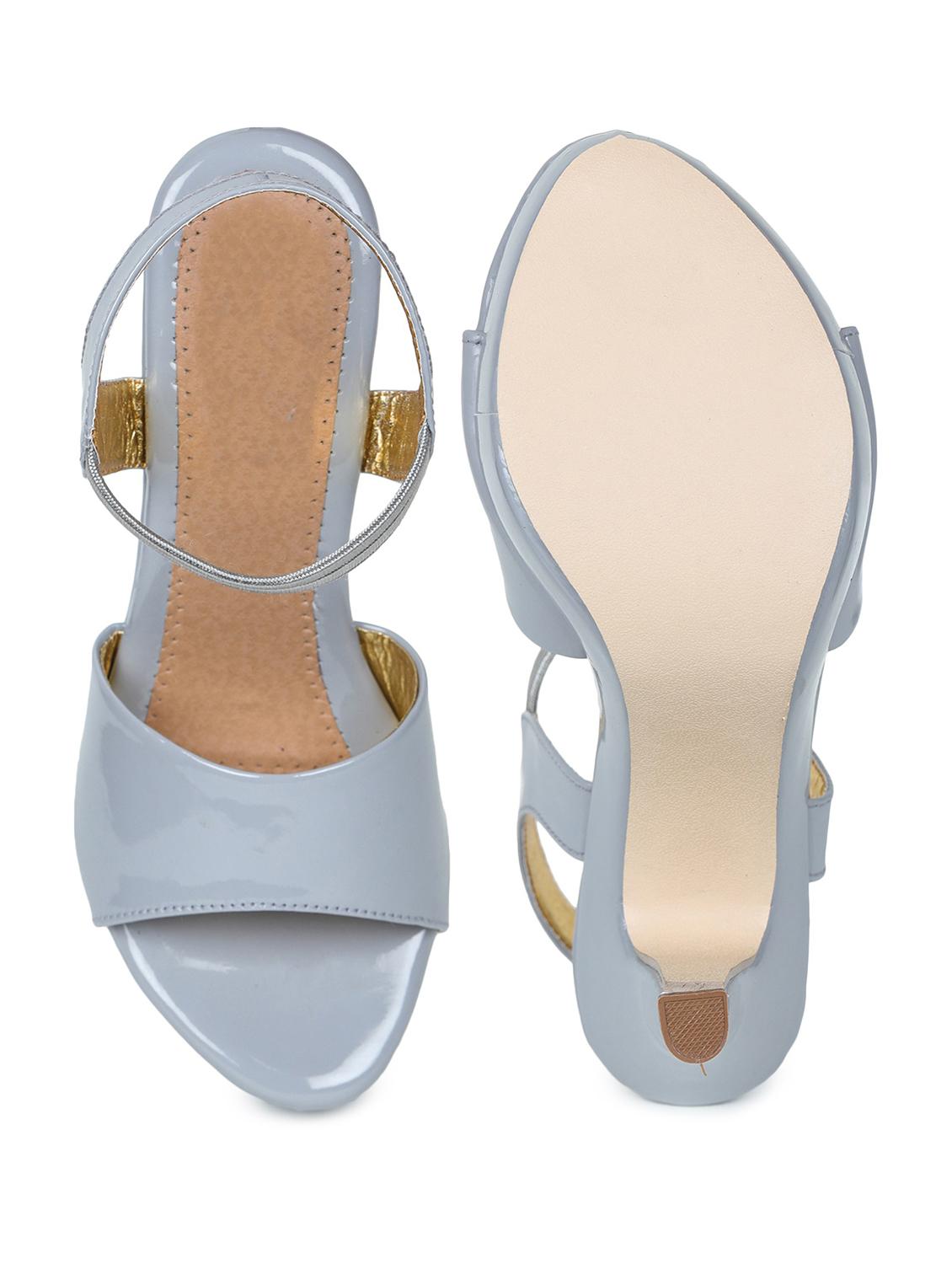 grey synthetic back strap sandals - 18375015 - Standard Image - 3