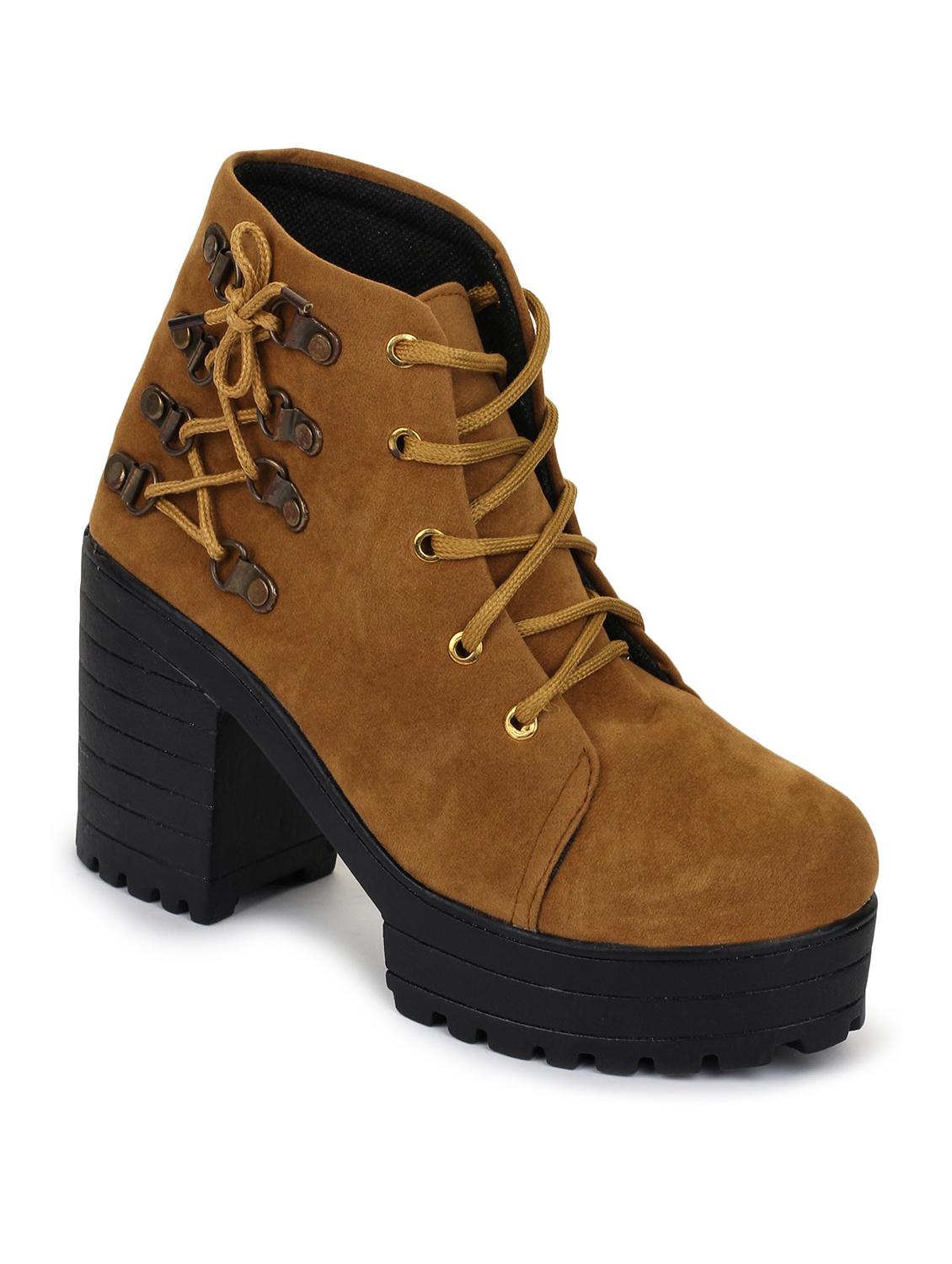 tan ankle lace up boot - 18375071 - Zoom Image - 0