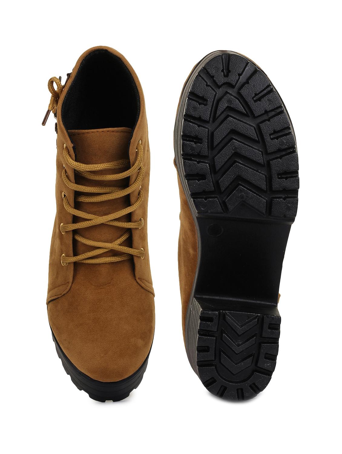 tan ankle lace up boot - 18375071 - Standard Image - 3