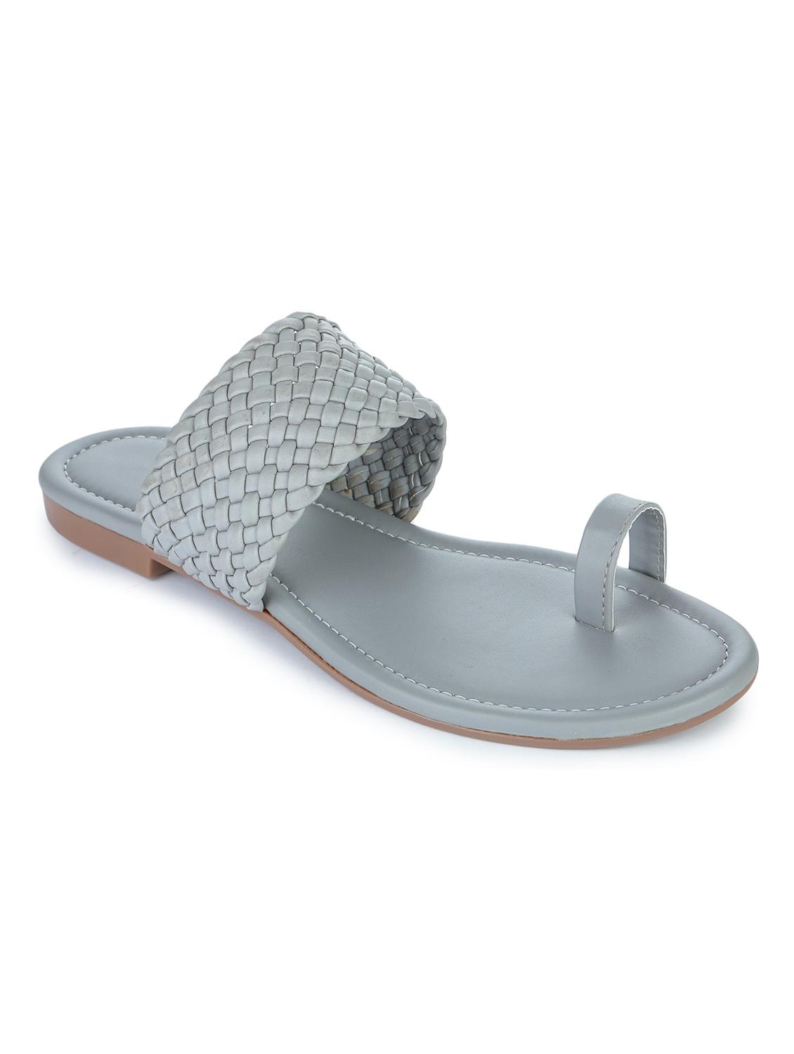 grey synthetic slip on sandals - 18375082 -  Zoom Image - 0