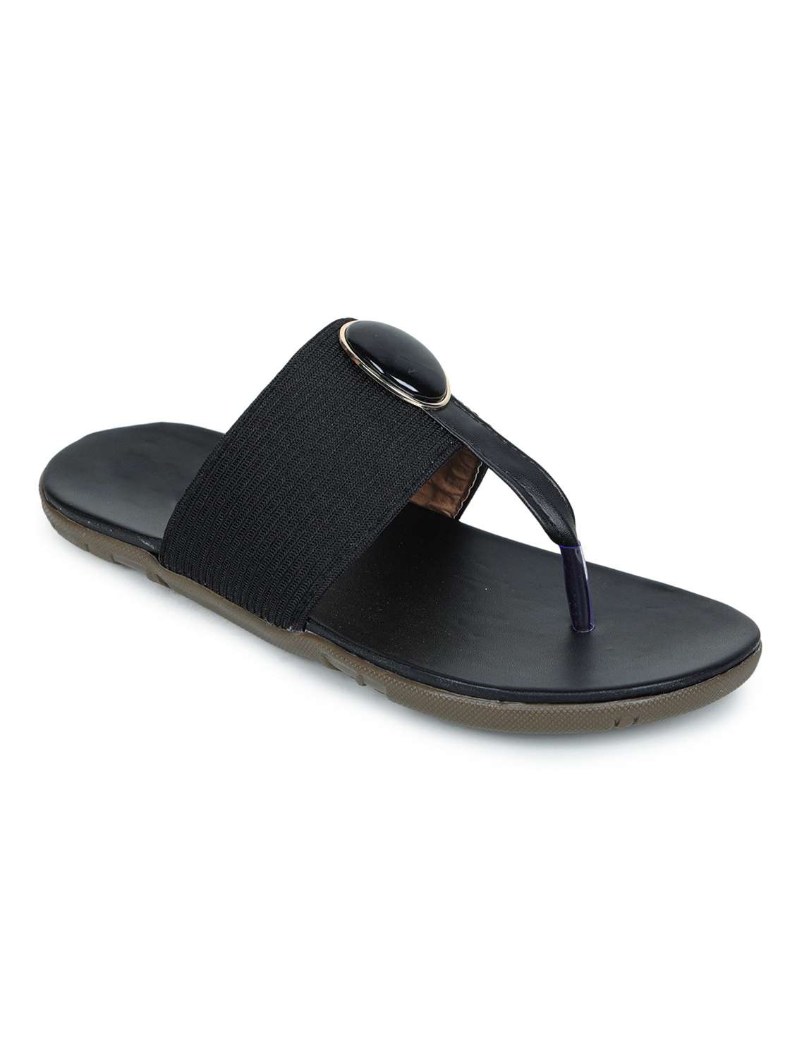 black synthetic slip on sandals - 18375131 - Zoom Image - 0