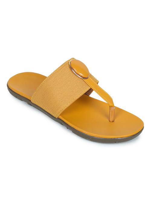 yellow synthetic slip on sandals - 18375135 - Standard Image - 0