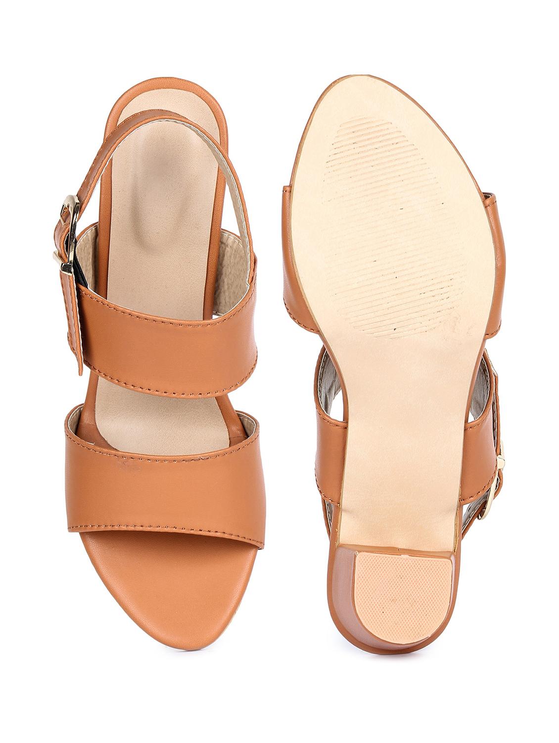 tan synthetic ankle strap sandals - 18375169 - Standard Image - 3
