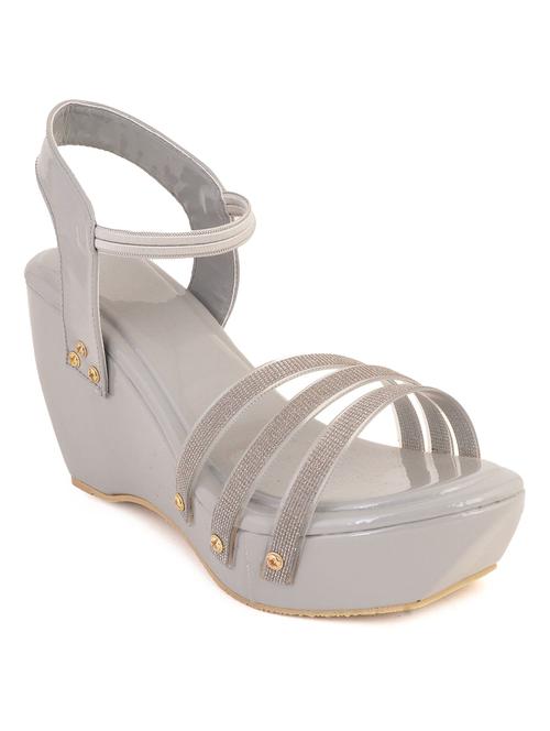 grey synthetic back strap sandals - 18375181 - Standard Image - 0