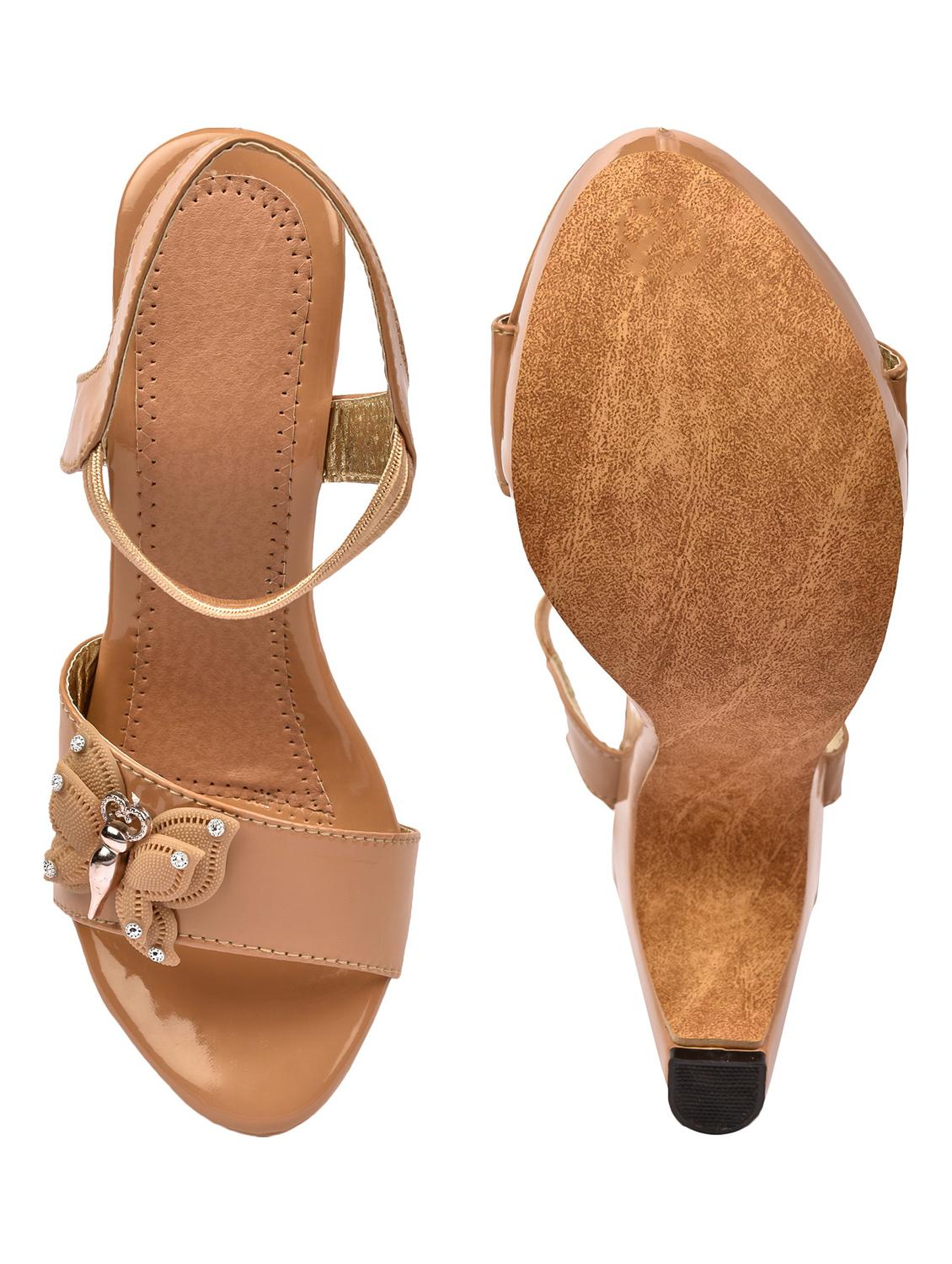 beige synthetic back strap sandals - 18375188 - Standard Image - 3
